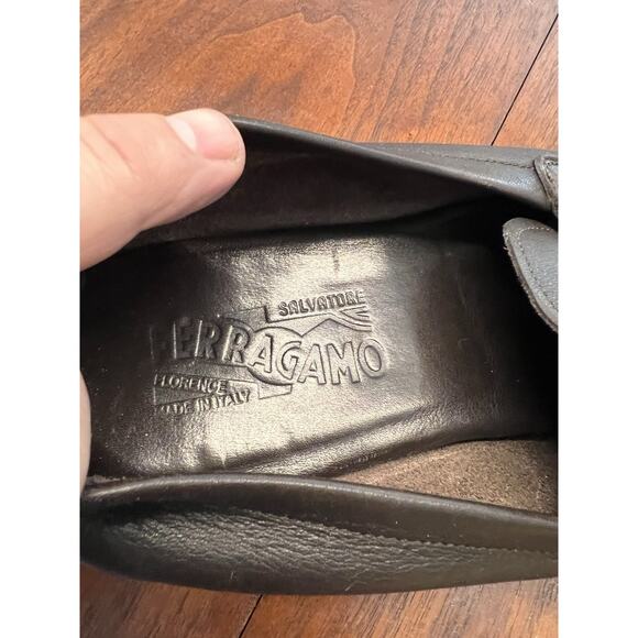 Salvatore Ferragamo Chocolate Brown Soft Leather Penny Loafer Sz 11 EE main image 8